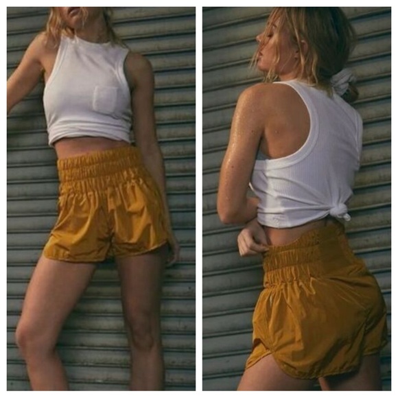 FP Movement by Free People Pants - Free People The Way Home Shorts in Varsity Gold Size Medium